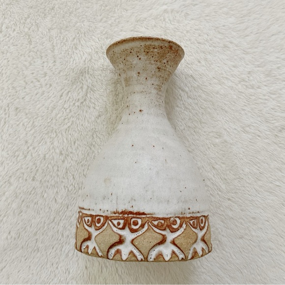 Vintage Los Artesanos Puerto Rico Pottery Vase 5” Terracotta Folk Art MCM - Picture 4 of 11